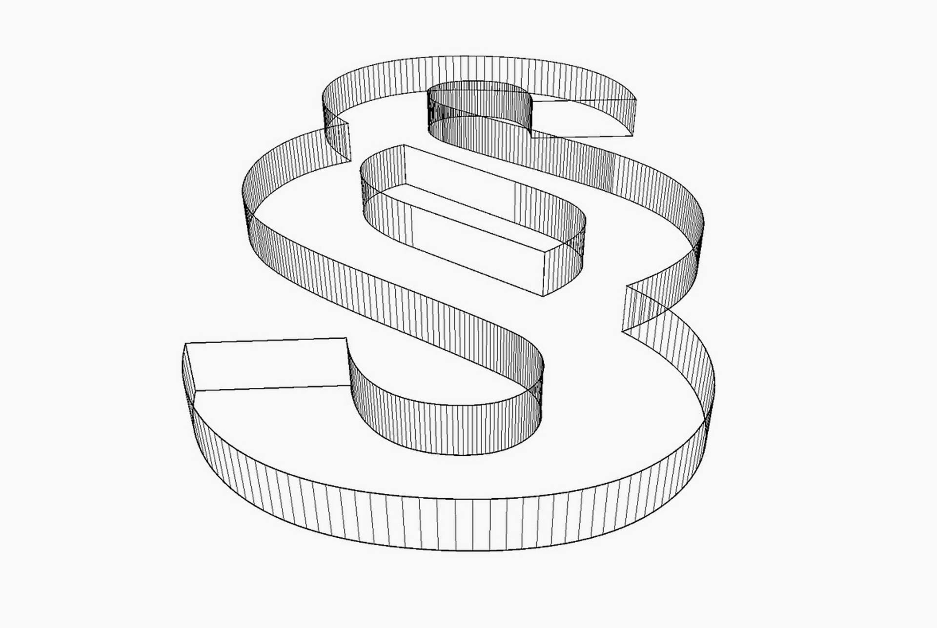 3D-Paragrafenzeichen als Drahtgittermodell